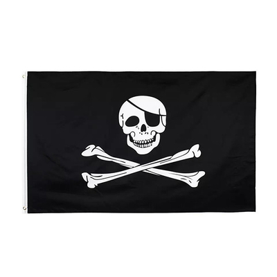 OEM Niestandardowa flaga poliestrowa 3x5Ft Skull Crossbones Pirate Flag