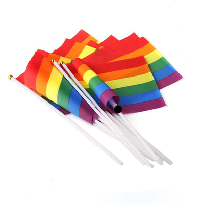 Dostosowana ręczna flaga Pride Shake 14cm x 21cm 100d poliester