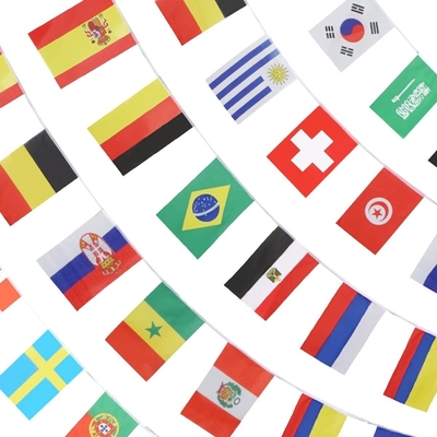 32 kraje Flagi sznurkowe świata Druk cyfrowy Druk jedwabiu
