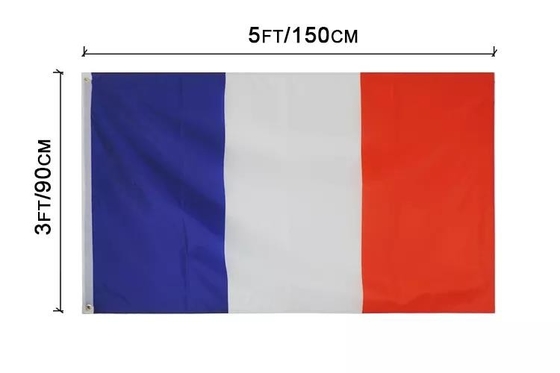 Wydrukowano 3X5FT francja trójkolorowa flaga flaga kraju 100% poliester gotowy do wysyłki