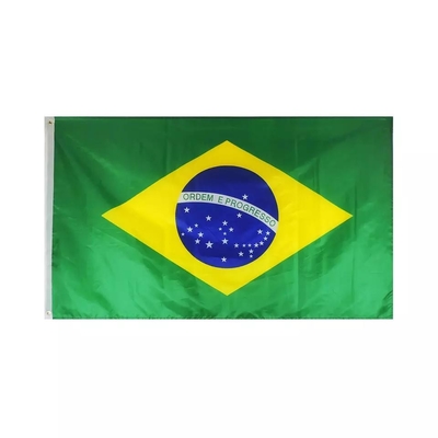 Wysokiej jakości niestandardowe flagi brazylii 3x5Ft 100D flagi poliestrowe