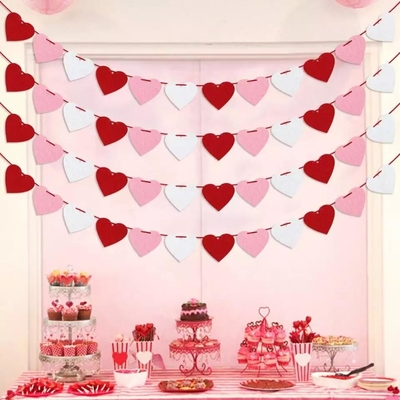 Valentine's Heart Garland Banner String na rocznicę ślubu Birthd Party