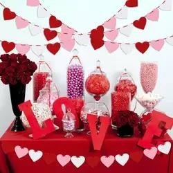 Valentine's Heart Garland Banner String na rocznicę ślubu Birthd Party