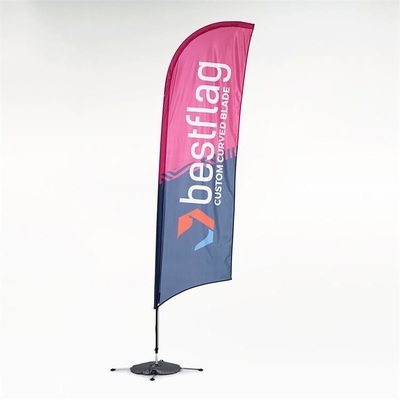 Niestandardowe flagi banerowe z piór 110D poliester 560 cm reklamowa flaga plażowa