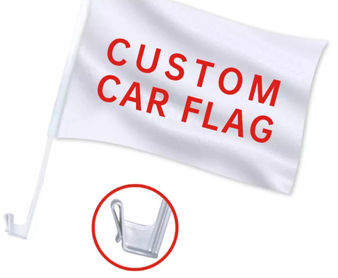 17-calowy plastikowy sztyft flagowy Druk cyfrowy / sitodruk Niestandardowe flagi okienne samochodu