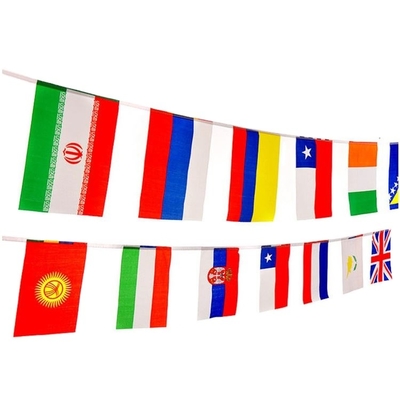 Flaga poliestrowa 68D / 100D 10x15 cm Niestandardowe międzynarodowe flagi sznurkowe