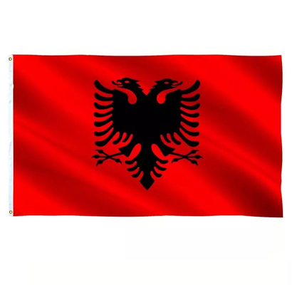Kolor CMYK Niestandardowe flagi 3X5 Ft 100% poliester Flaga kraju Albanii
