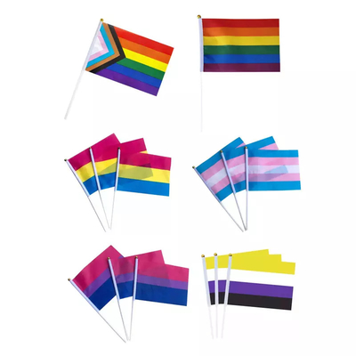 Drukowana podręczna flaga Progress Pride Wodoodporna tęczowa flaga LGBT