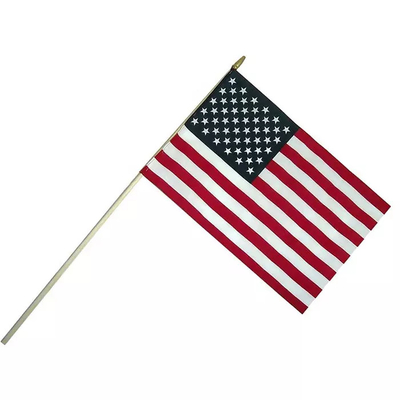 Spersonalizowane podręczne flagi amerykańskie z dzianiny poliestrowej z białym biegunem