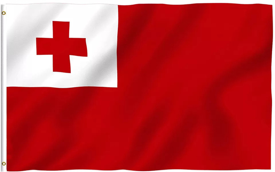 100% poliester Flaga narodowa Tonga Druk jednostronny / dwustronny 3x5Ft