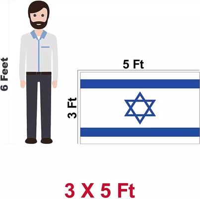 3x5ft izraelska flaga narodowa jednostronne/dwustronne drukowanie poliestrowe flagi świata