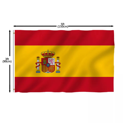 PANTONE Kolor Poliester Flagi Świata Wiszący Styl Hiszpania Flaga Narodowa