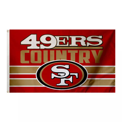 Niestandardowe flagi drużyn piłkarskich NFL SF San Francisco 49ers 3x5ft Flagi Eco Frendly