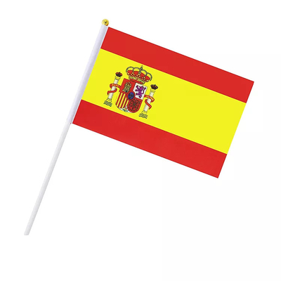 Przenośne małe flagi ręczne Logo Niestandardowy nadruk Hiszpańskie flagi krajów