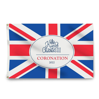 Wysokiej jakości 3x5ft flaga króla Karola UK koronacja króla Karola III 2023