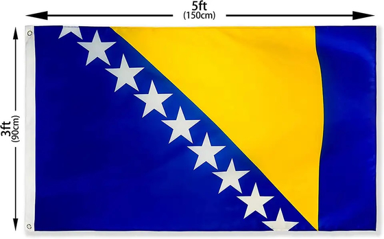 Szybka dostawa 150x90cm poliester flagi świata flaga bośni i hercegowiny